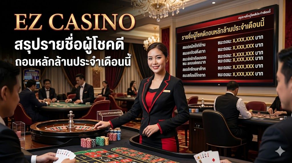 ez casino สรุปรายชื่อผู้โชคดีถอนหลักล้านประจำเดือนนี้  รีวิวถอนเงินจริง 2026