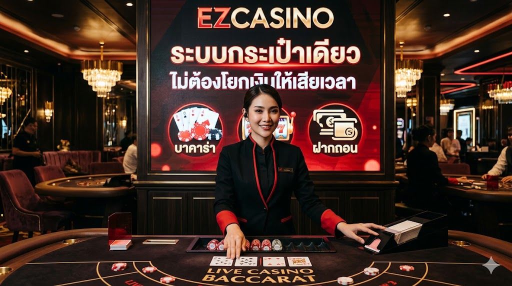 ezcasino ระบบกระเป๋าเดียว ไม่ต้องโยกเงินให้เสียเวลา ปี 2026 เล่นลื่น ฝาก-ถอนเร็ว ปลอดภัยทุกธุรกรรม