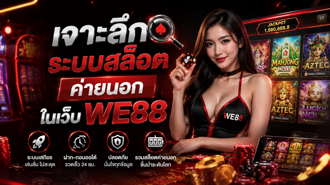 เจาะลึกระบบสล็อตค่ายนอกในเว็บ we88 อัปเดตปี 2026 เล่นลื่น โบนัสแตกง่าย ระบบเสถียรกว่าเดิม