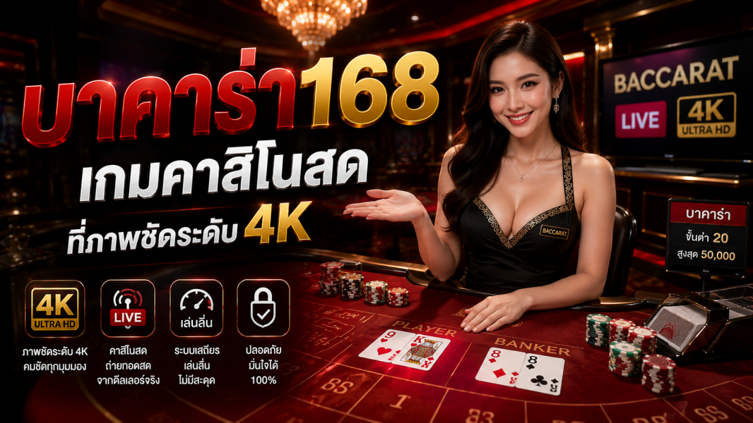 บาคาร่า168 เกมคาสิโนสดภาพชัดระดับ 4K อัปเดตใหม่ล่าสุดปี 2026