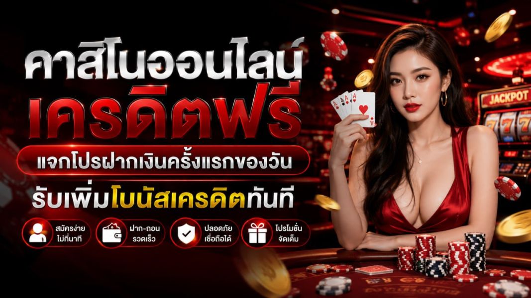 คาสิโนออนไลน์ เครดิตฟรี ปี 2026 แจกโปรฝากเงินครั้งแรกของวัน พร้อมโบนัสต้อนรับสมาชิกใหม่ ระบบปลอดภัย ใช้งานง่าย