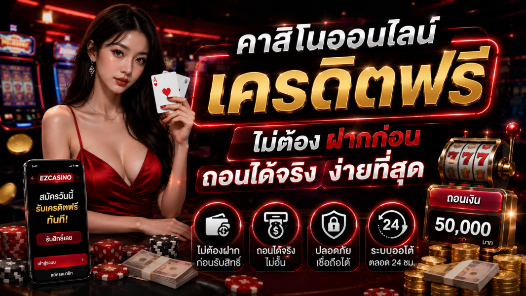 คาสิโนออนไลน์ เครดิตฟรี ไม่ต้องฝากก่อน ถอนได้จริง ง่ายที่สุด อัปเดตใหม่ ปี 2026