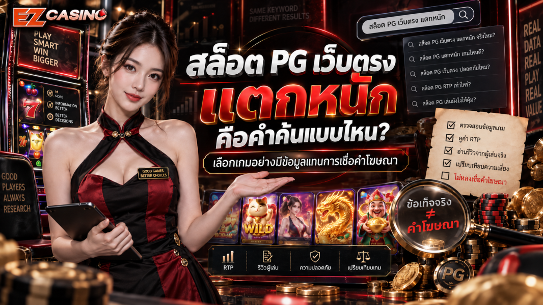 สล็อต PG เว็บตรง แตกหนัก คือคำค้นแบบไหน? เลือกเกมอย่างมีข้อมูลแทนการเชื่อคำโฆษณา 2026