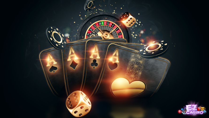 ชิพ ไพ่A 4 ใบ วงล้อรูเล็ต และลูกเต๋า จาก เว็บพนัน เว็บตรง อย่าง ez casino ที่ถือว่าเป็นผู้ให้บริการ เว็บคาสิโน ครบวงจร