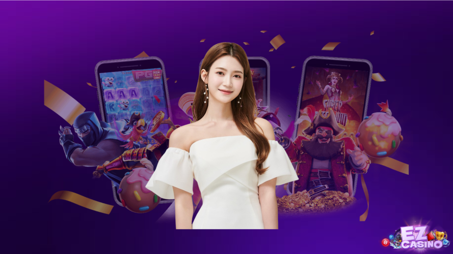 สาวสวยมากับเกมจากค่าย pg slot บนเว็บ ezcasino สนุกกันได้อย่างสะดวกสบายผ่านมือถือ