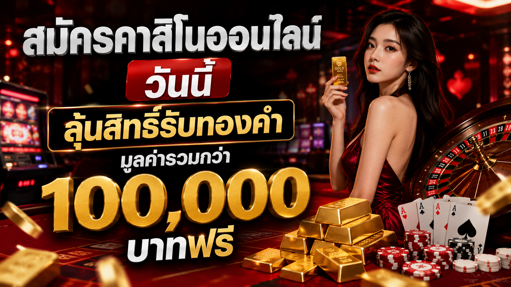 สมัครคาสิโนออนไลน์ วันนี้ ลุ้นสิทธิ์รับทองคำมูลค่ารวมกว่า 100,000 บาทฟรี ปี 2026