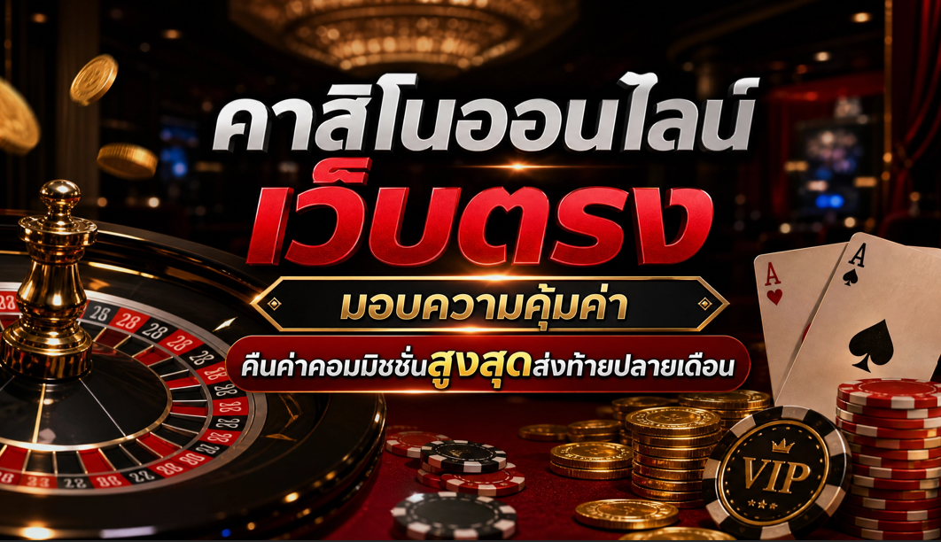 คาสิโนออนไลน์ เว็บตรง มอบความคุ้มค่า คืนค่าคอมมิชชั่นสูงสุดส่งท้ายปลายเดือน ปี 2026