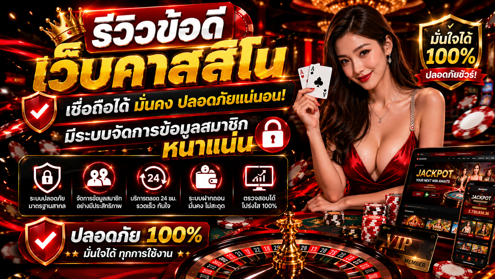 รีวิวข้อดี เว็บคาสิโน เชื่อถือได้ มีระบบจัดการข้อมูลสมาชิกหนาแน่น ปลอดภัย 100% ปี 2026