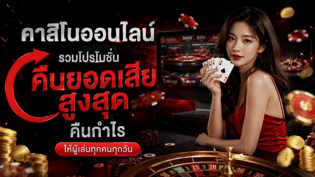 คาสิโนออนไลน์ รวมโปรโมชั่นคืนยอดเสียสูงสุด คืนกำไรให้ผู้เล่นทุกคนทุกวัน อัปเดตปี 2026  EZCASINO