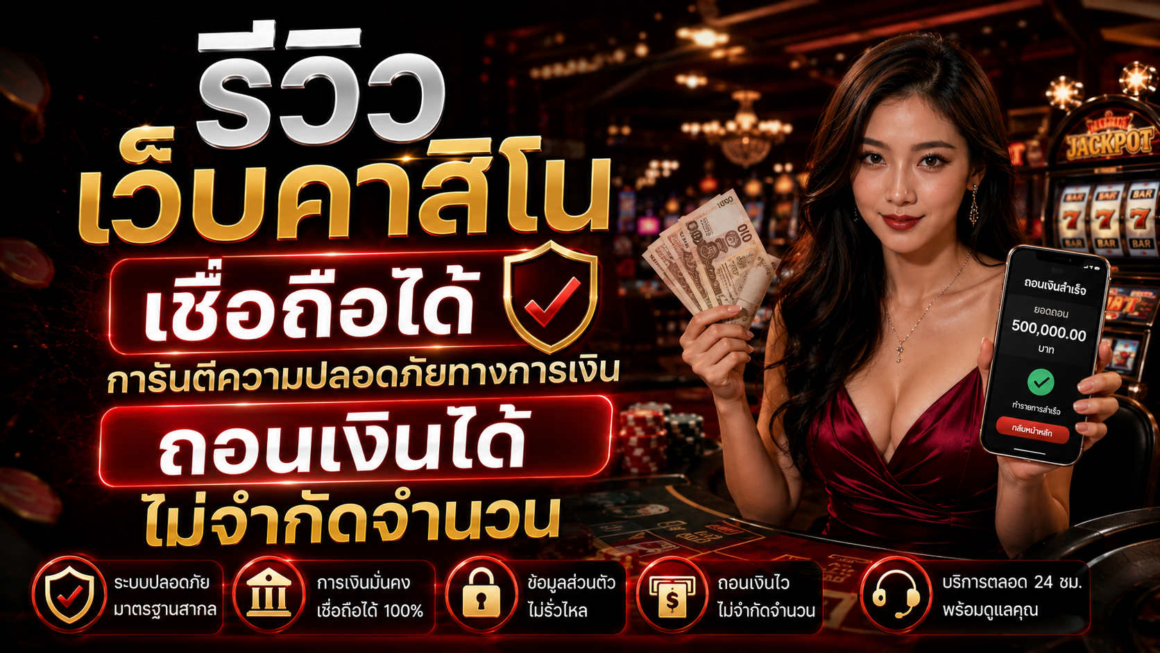 รีวิว เว็บคาสิโน เชื่อถือได้ การันตีความปลอดภัยทางการเงิน ถอนเงินได้ไม่จำกัดจำนวน อัปเดตปี 2026