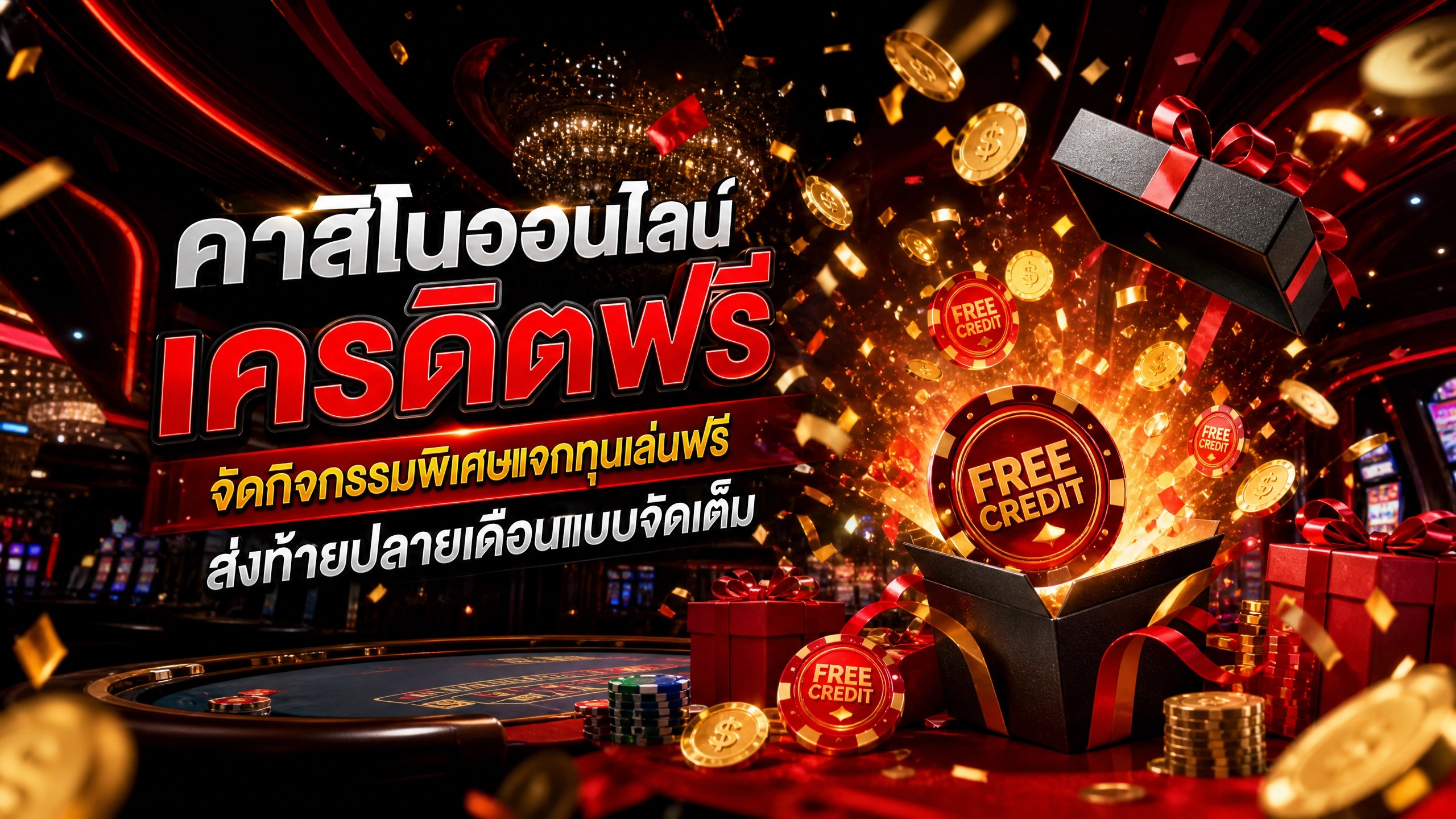 คาสิโนออนไลน์ เครดิตฟรี แจกกิจกรรมพิเศษส่งท้ายปลายเดือน ปี 2026
