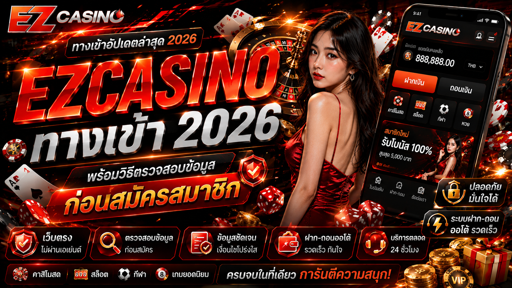 EZCASINO ทางเข้า 2026 พร้อมวิธีตรวจสอบข้อมูลก่อนสมัครสมาชิก