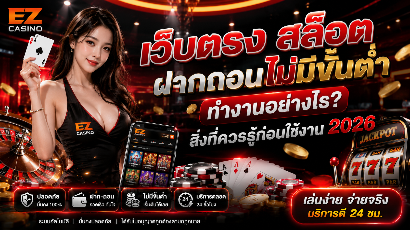 เว็บตรง สล็อตฝากถอนไม่มีขั้นต่ำ ทำงานอย่างไร? สิ่งที่ควรรู้ก่อนใช้งาน 2026